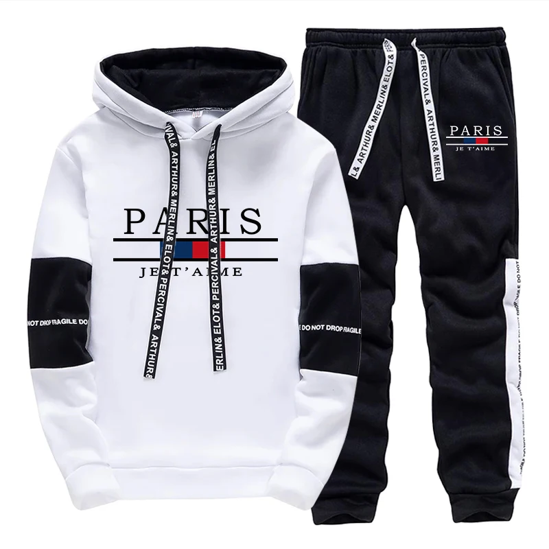 Winter Clothing For Men - ホットセール メンズトラックスーツ プリントカジュアル フード付きスウェットシャツ アウトドアスポーツ ジョギングウェア