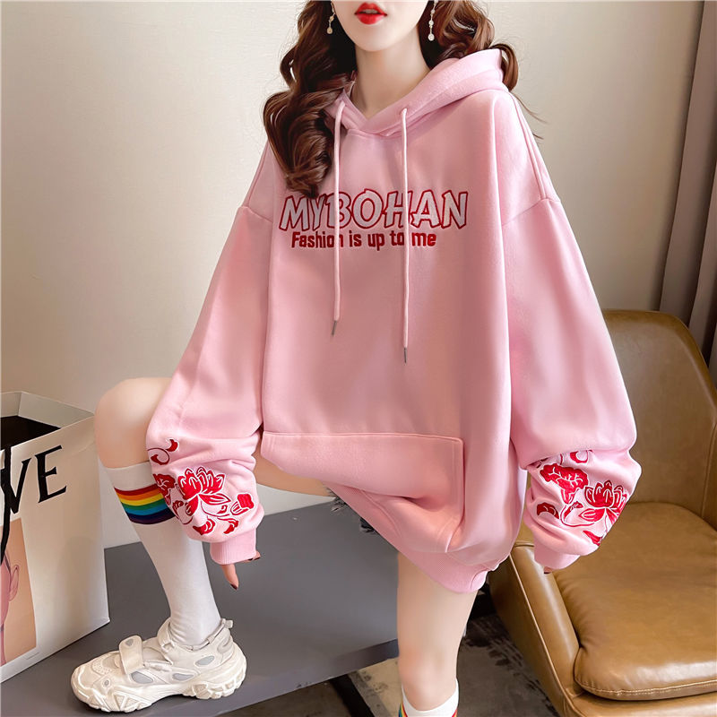 Winter Clothing Essentials For Women - プリント柄の女性用フード付きトップス 春秋 韓国ファッション 必需品 ベーシックな美しさ 2000年代風