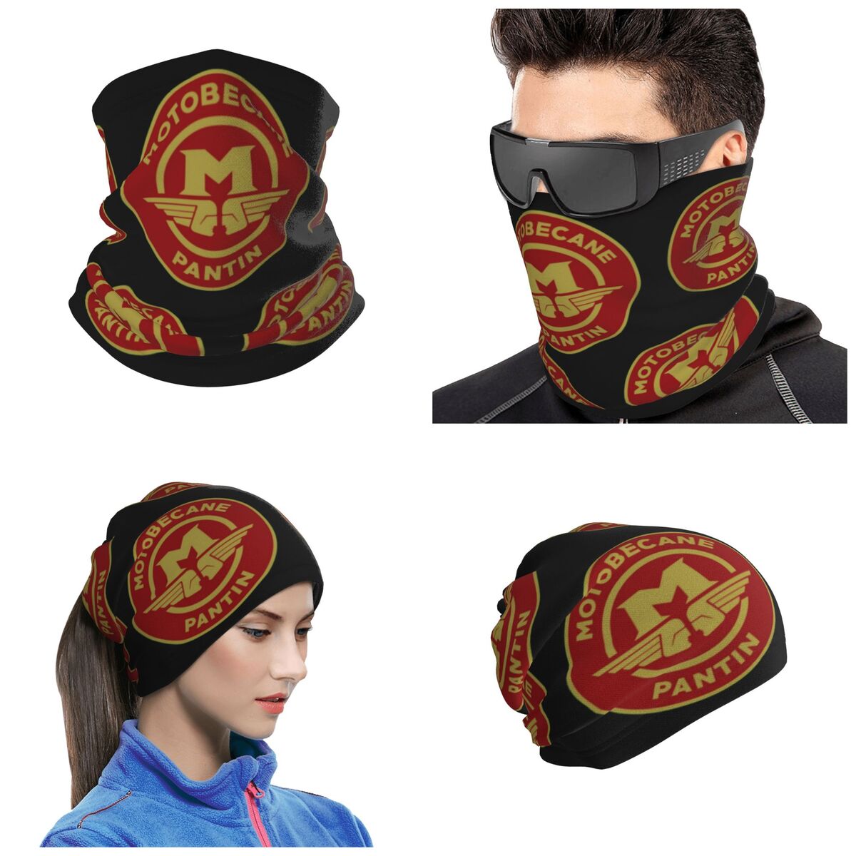 Wool Balaclava Knit - モトベケーン バンダナ ネックカバー プリント ラップスカーフ 多用途