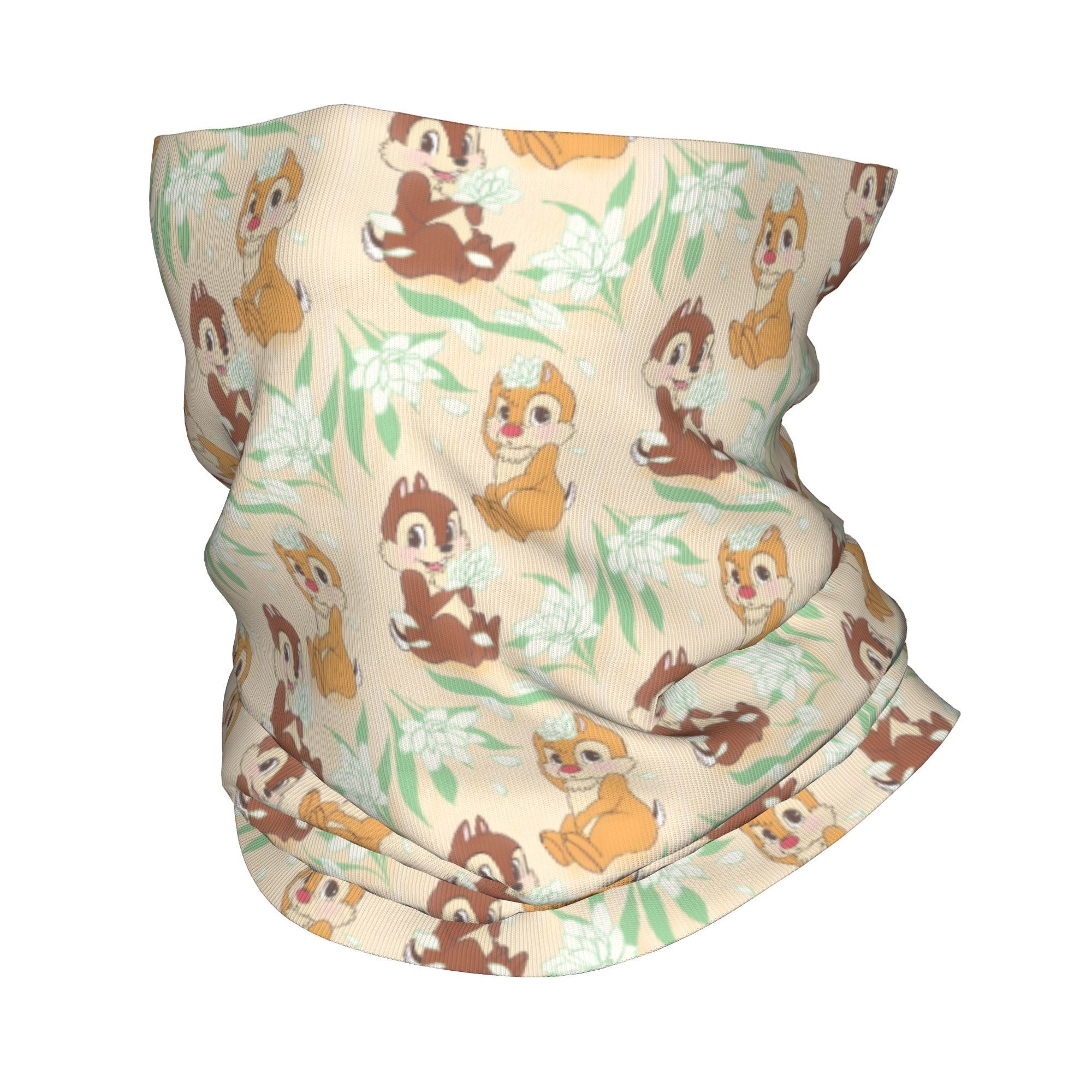 Neck Gaiter Fleece - カスタムキュートC-チップとD-デールバンダナネックウォーマー女性男性冬スキーチューブスカーフゲイターアニメーションフェイスカバー