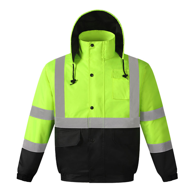 Winter Clothing Articles - 男性用の厚い綿のジャケット,暖かいコート,防水,ヒビス,反射服,屋外作業,トラフィック,建設,冬