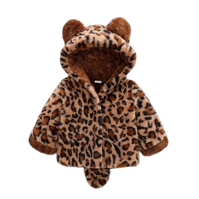 Winter Clothing For Toddlers - 赤ちゃんのためのぬいぐるみのジャケット,ヒョウ柄,クリスマスの王女のコート,暖かいパーカー,1 2 3 4歳,秋冬