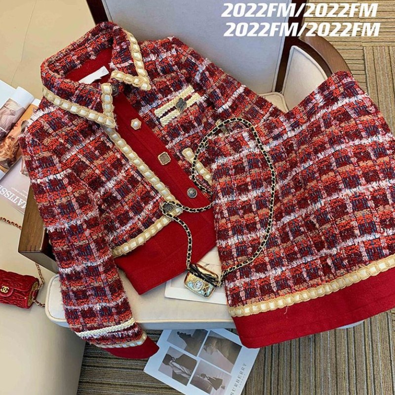 Winter Clothing Line - 女性のためのエレガントなツイード衣装,2ピースのスカート,冬のパーティーのためのマッチング衣装,ヴィンテージのジャカード服