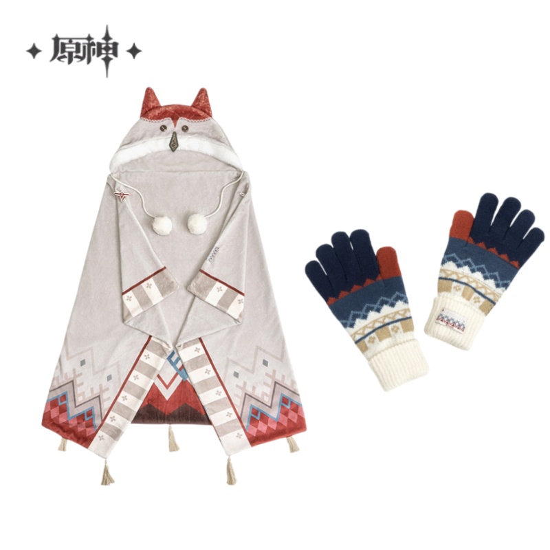 Winter Clothing Articles - 原神（Genshin Impact）アリョーシャテーマのショールブランケット、手袋、冬用保温用品、オフィスでの昼寝用ブランケット（男女兼用）