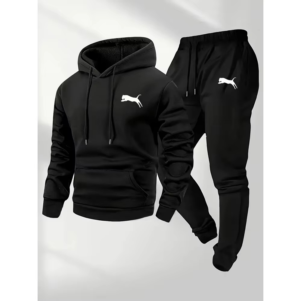 Winter Clothing For Men - 2026年売れ筋メンズフード付きスウェット＆パンツセットカジュアルトラックスーツストリートウェアスポーツウェアフィットネスジョガー服上下セット