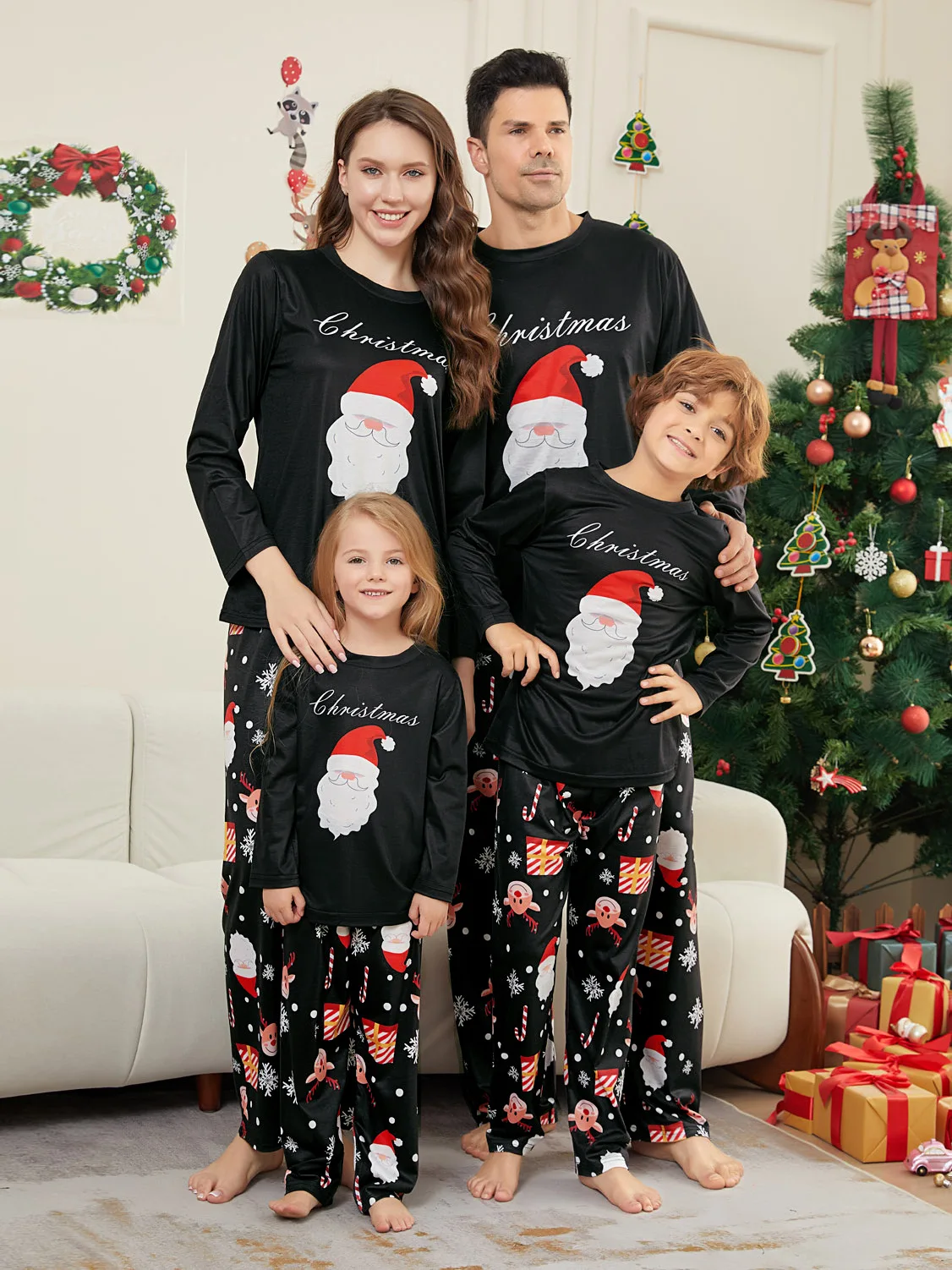 大人と子供のためのメリークリスマスの服セット,サンタクロース - Winter Clothing Looks のレビューと価格