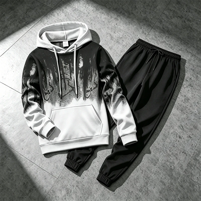 秋冬メンズパーカートラックスーツカジュアルスプラッシュドイン - Winter Clothing For Men のレビューと価格