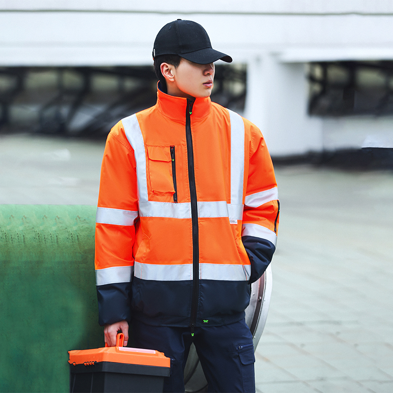 男性用冬ジャケット,3M反射ストライプ,作業服,厚手のコット - Winter Clothing Articles のレビューと価格