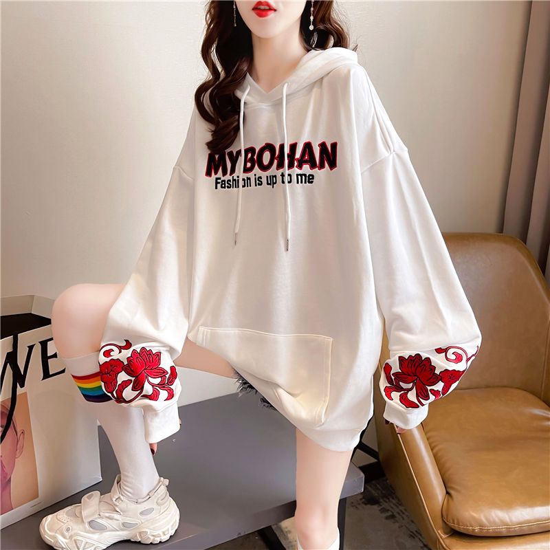 プリント柄の女性用フード付きトップス 春秋 韓国ファッション - Winter Clothing Essentials For Women のレビューと価格