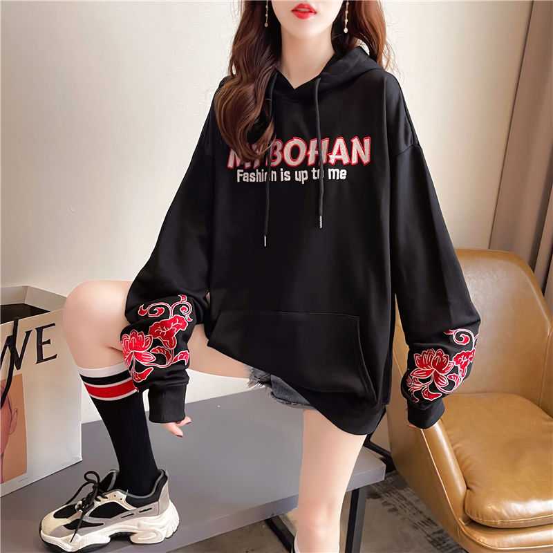 プリント柄の女性用フード付きトップス 春秋 韓国ファッション - Winter Clothing Essentials For Women のレビューと価格