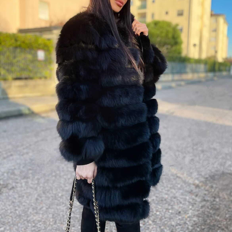 女性のためのキツネの毛皮のコート,長袖,冬のファッション,天 - Winter Clothing Offer のレビューと価格