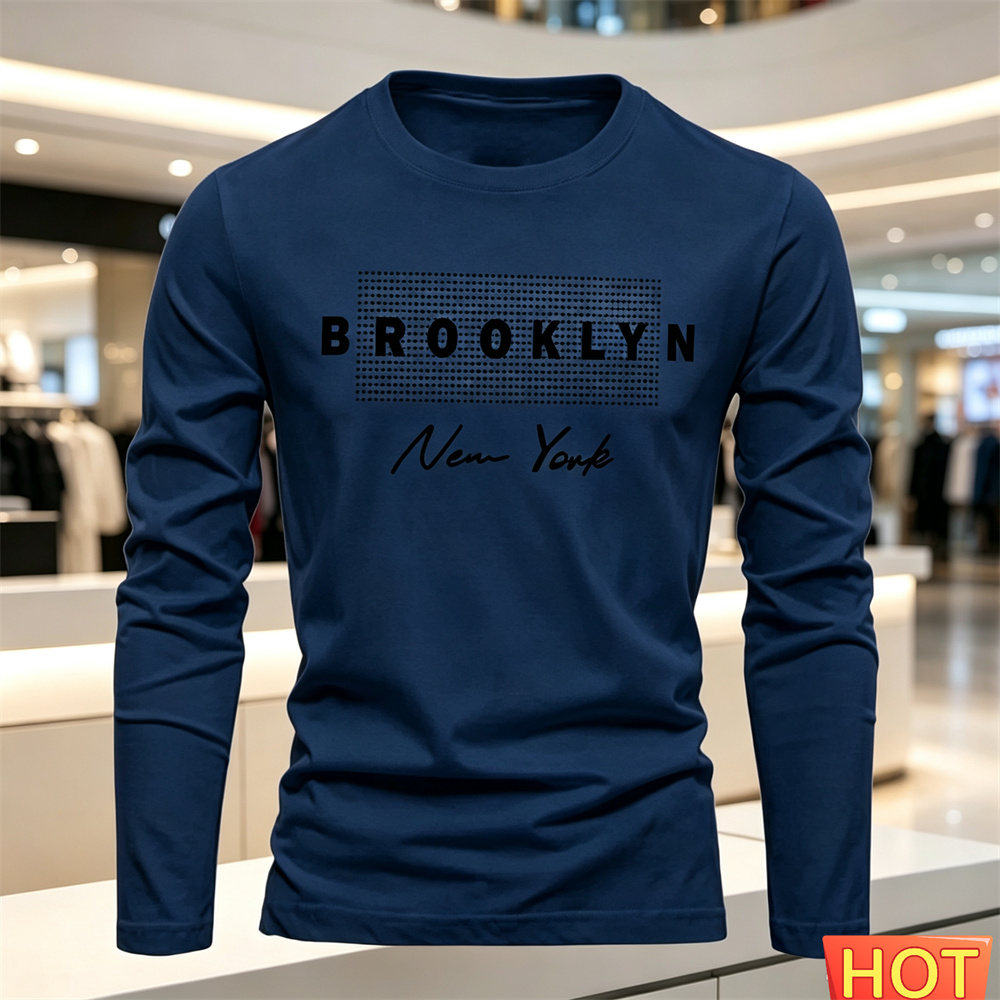 綿快適メンズカジュアル長袖 Tシャツ新しい秋冬多用途 Tシャ - Winter Clothing For Men のレビューと価格