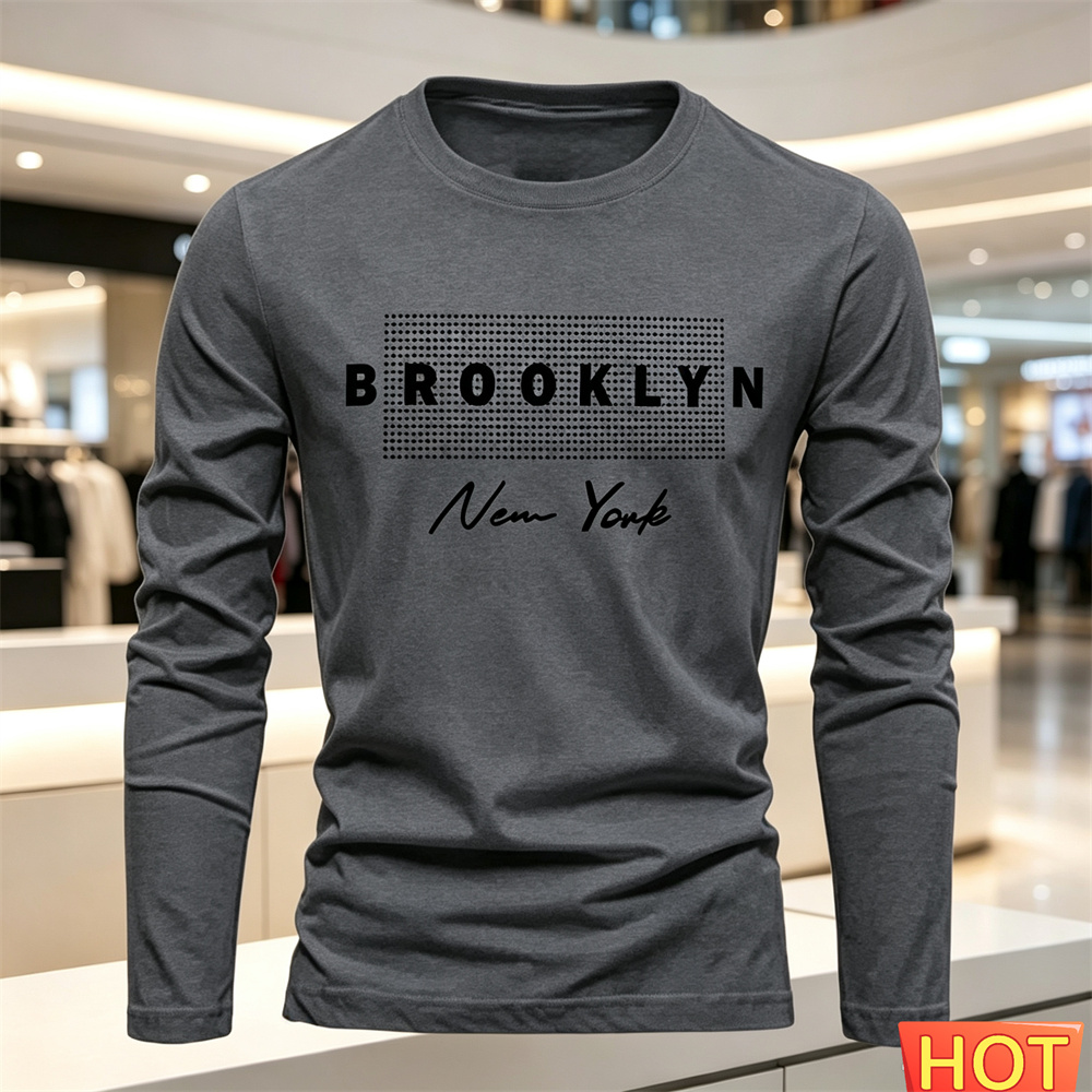 綿快適メンズカジュアル長袖 Tシャツ新しい秋冬多用途 Tシャ - Winter Clothing For Men のレビューと価格
