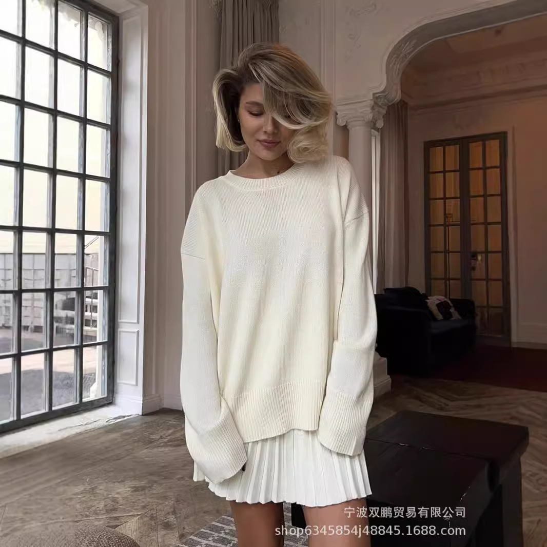 秋のソリッドカラー O ネックセータードレスセット婦人服 2 - Winter Clothing Line のレビューと価格