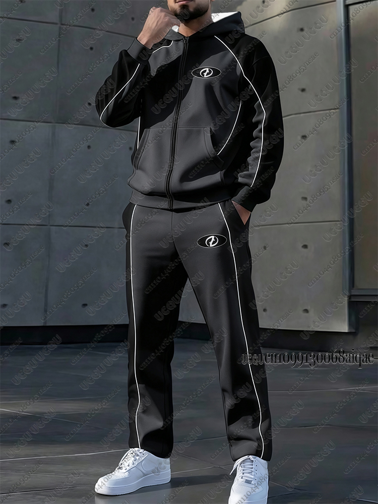 秋冬新作メンズトラックスーツセット ジップアップパーカー+ロ - Winter Clothing For Men のレビューと価格