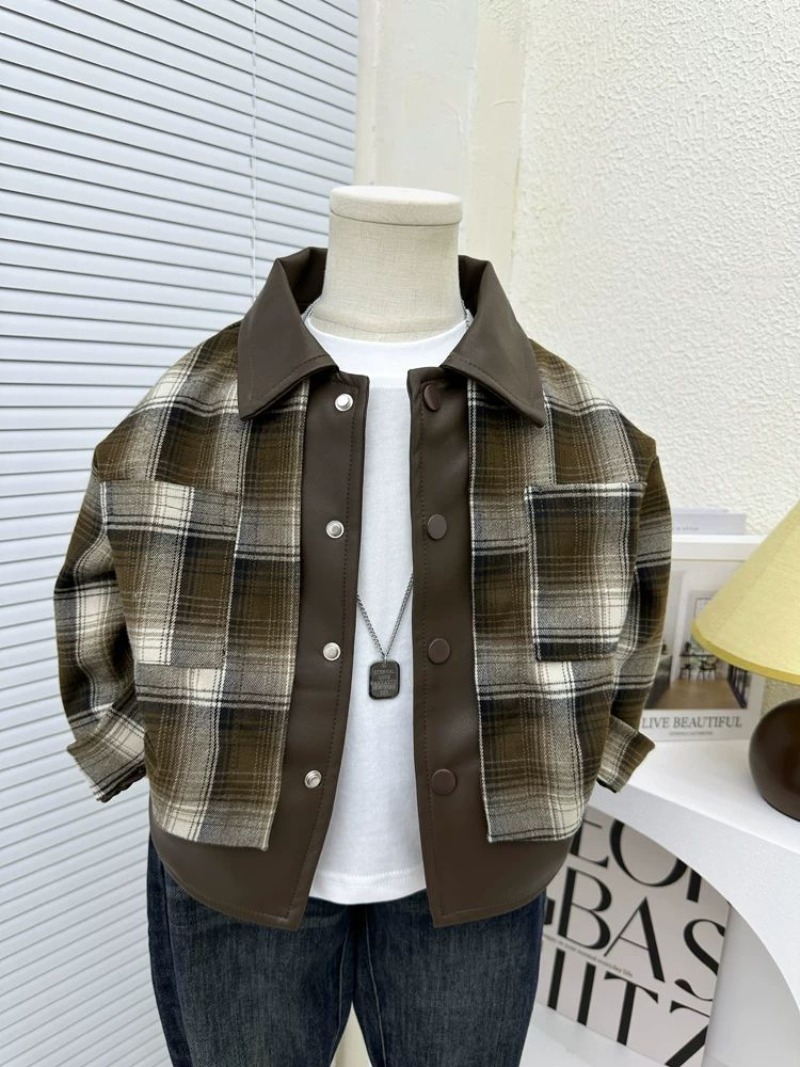 子供のチェック柄ジャケット男の子春長袖屋外服新韓国秋冬ウール - Winter Clothing For Toddlers のレビューと価格
