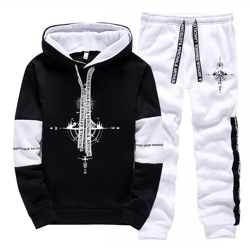 秋冬新作メンズトラックスーツ ファッションカジュアル フード - Winter Clothing For Men のレビューと価格
