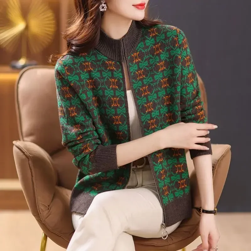女性用ジップアップベースボールジャケット,女性用ニットボンバ - Winter Clothing Offer のレビューと価格