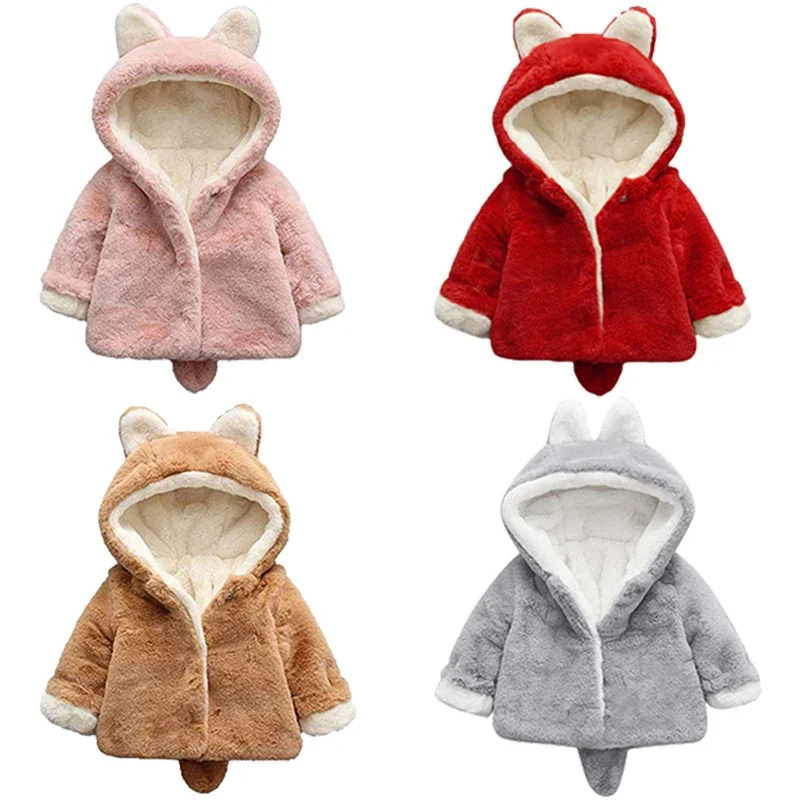 かわいい猫の耳が付いたベビージャケット,小さな女の子のための - Winter Clothing For Toddlers のレビューと価格