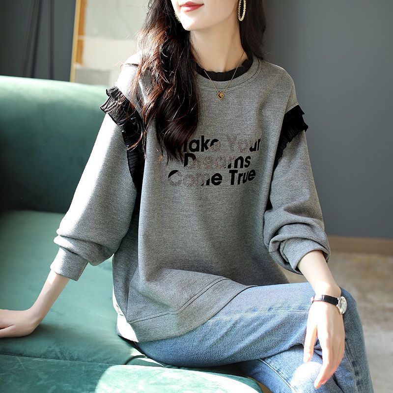 ルーズグレー女性プルオーバートップス韓国服必須ドロップシッピ - Winter Clothing Essentials For Women のレビューと価格