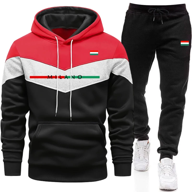 高品質のトラックスーツ男性用カジュアルトリカラースプライスス - Winter Clothing For Men のレビューと価格