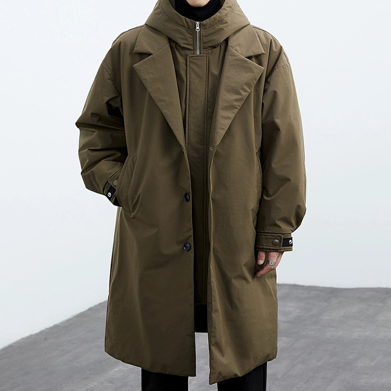 新しい冬の韓国スタイルメンズトレンディなパファールックフード - Winter Clothing Looks のレビューと価格
