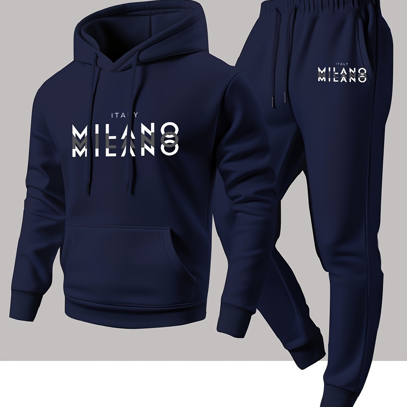 トレンディなメンズイタリアンミラノレターパターンフード付きス - Winter Clothing For Men のレビューと価格