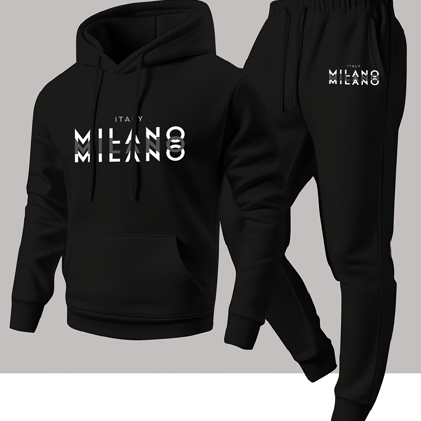 トレンディなメンズイタリアンミラノレターパターンフード付きス - Winter Clothing For Men のレビューと価格