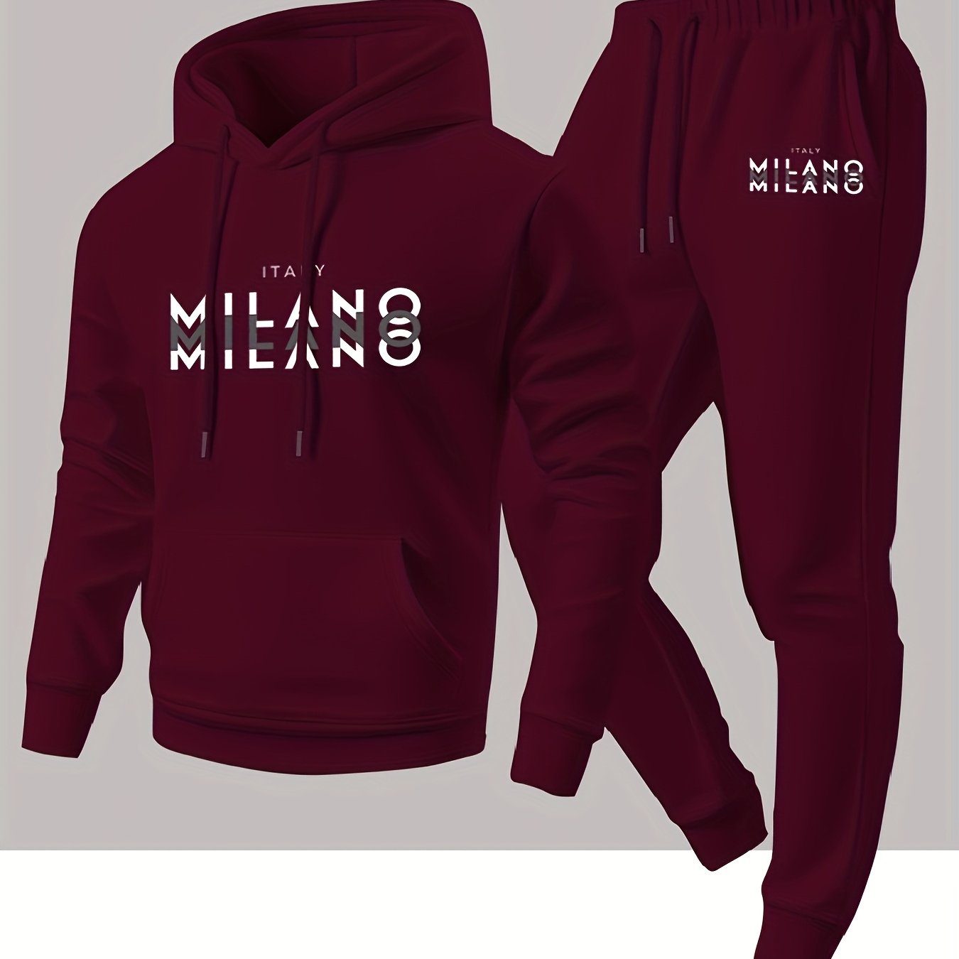 トレンディなメンズイタリアンミラノレターパターンフード付きス - Winter Clothing For Men のレビューと価格