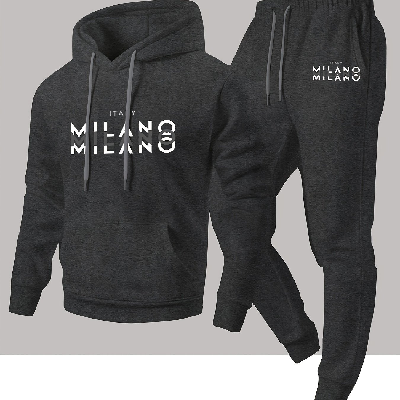 トレンディなメンズイタリアンミラノレターパターンフード付きス - Winter Clothing For Men のレビューと価格