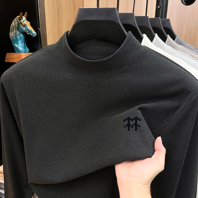 メンズ保温秋冬プリントTシャツ ファッション快適長袖Oネック - Winter Clothing For Men のレビューと価格