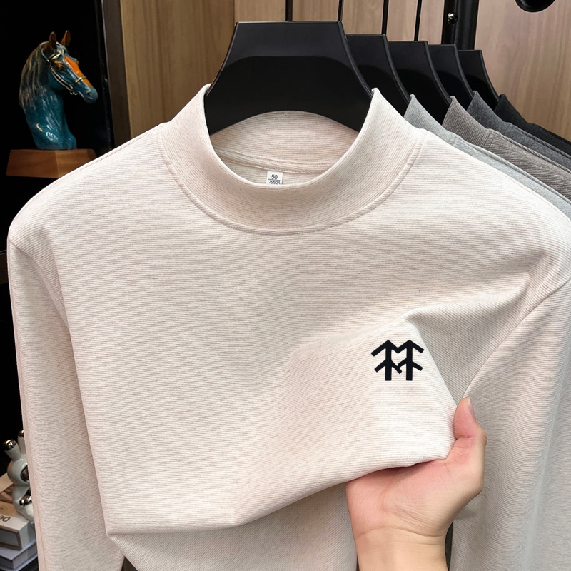 メンズ保温秋冬プリントTシャツ ファッション快適長袖Oネック - Winter Clothing For Men のレビューと価格