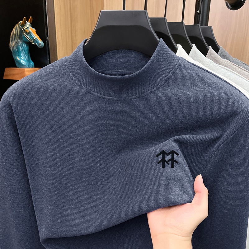メンズ保温秋冬プリントTシャツ ファッション快適長袖Oネック - Winter Clothing For Men のレビューと価格