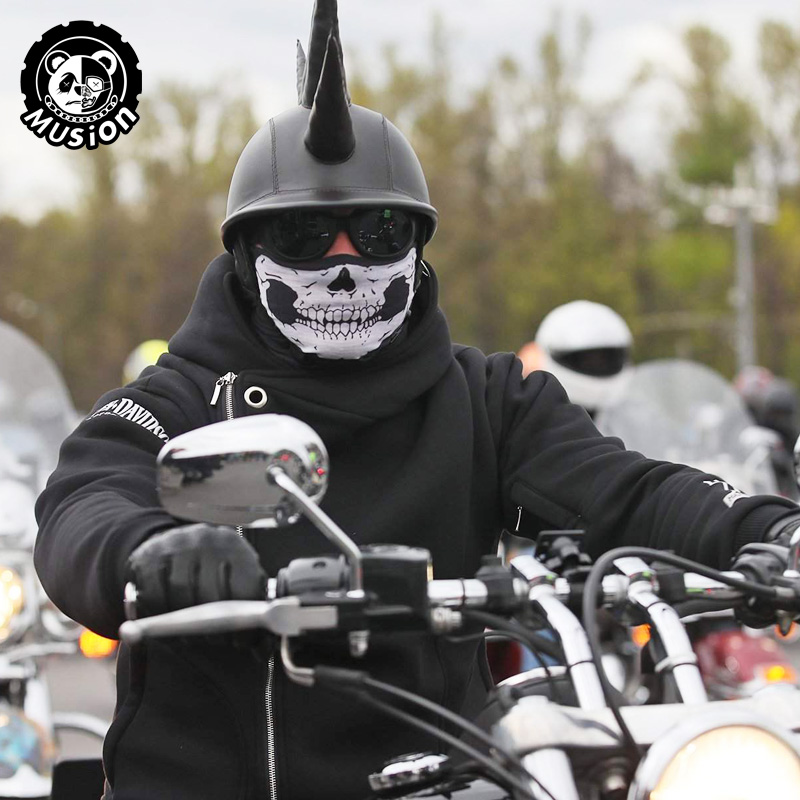 Musion-黒い幽霊のバラクラバ、コスプレ、オートバイ、サ - Wool Balaclava Knit のレビューと価格