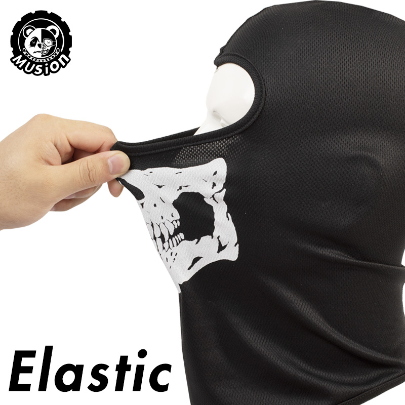 Musion-黒い幽霊のバラクラバ、コスプレ、オートバイ、サ - Wool Balaclava Knit のレビューと価格