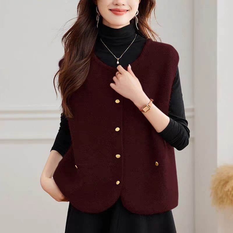 レディースニットベスト無地ファッション衣料2025冬ベスト新 - Winter Clothing Offer のレビューと価格