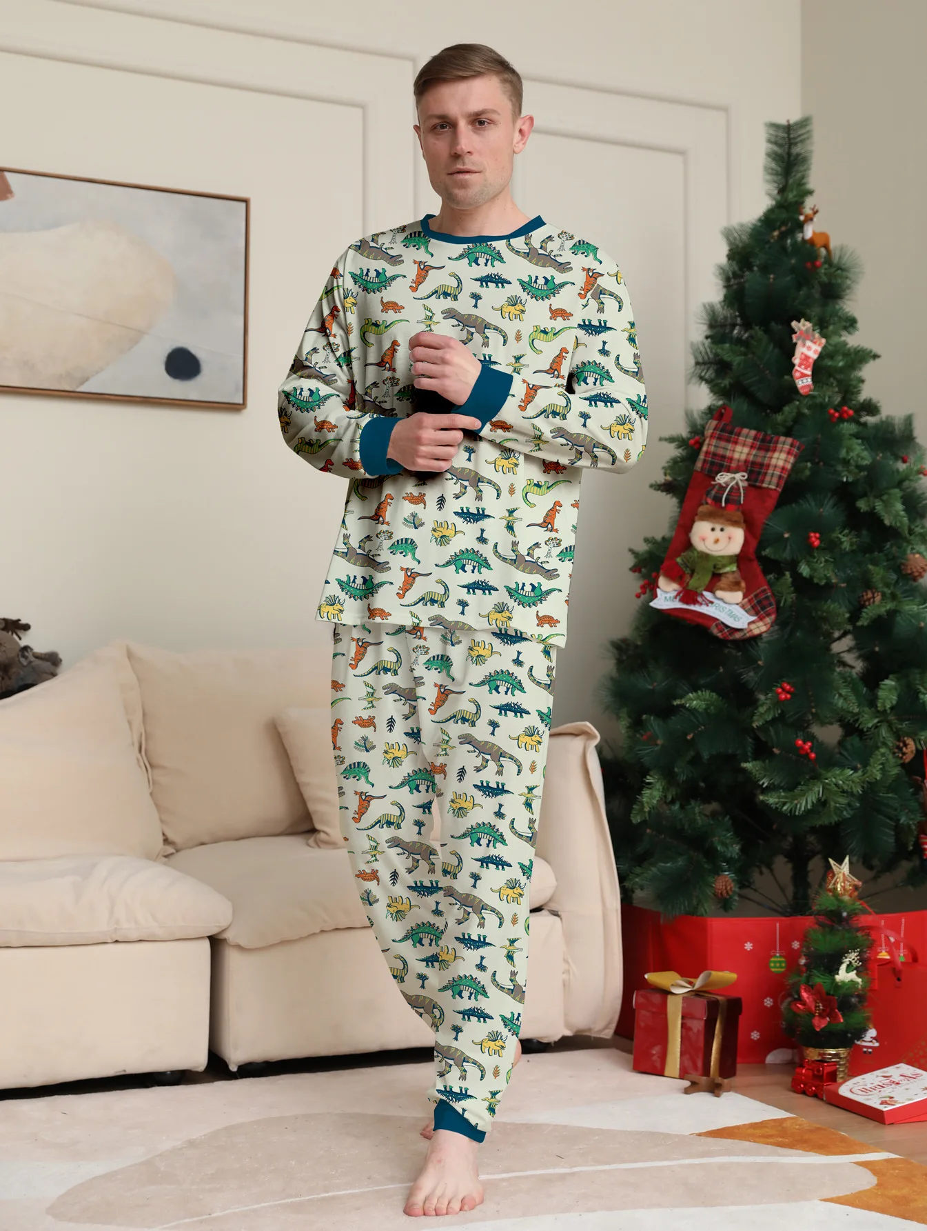 2026年新作 恐竜柄クリスマスパジャマセット かわいいゆっ - Winter Clothing Looks のレビューと価格